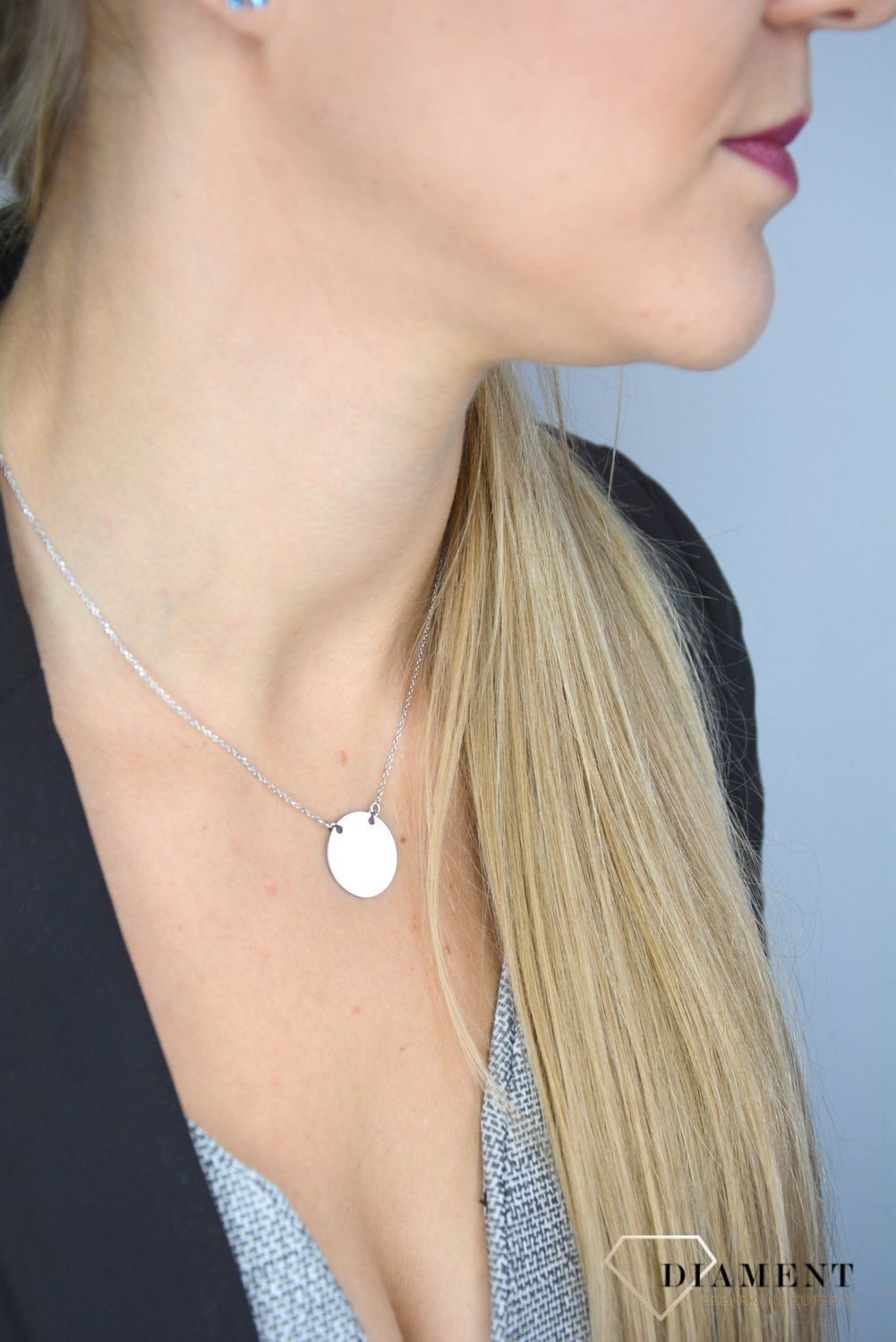 Srebrny naszyjnik C RM 060 gładkie koło..jpg